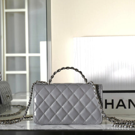 CC WOC 18.5 GREY LAMBSKIN SILVER HARDWARE