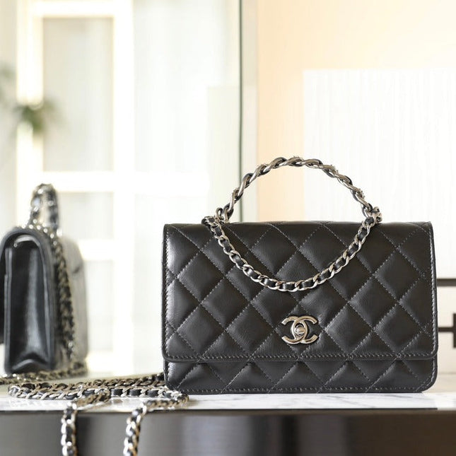 CC WOC 19 BLACK LAMBSKIN SILVER HARDWARE