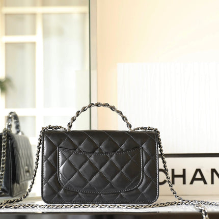 CC WOC 19 BLACK LAMBSKIN SILVER HARDWARE