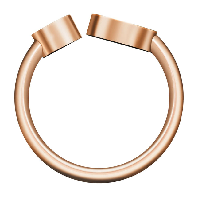 HAPPY HEART ONYX RING PINK GOLD