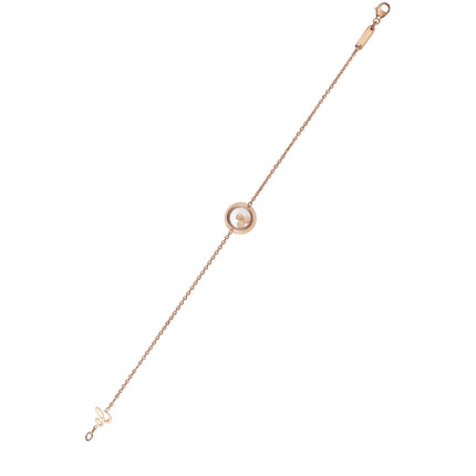 HAPPY HEART BRACELET PINK GOLD 3 DIAMOND