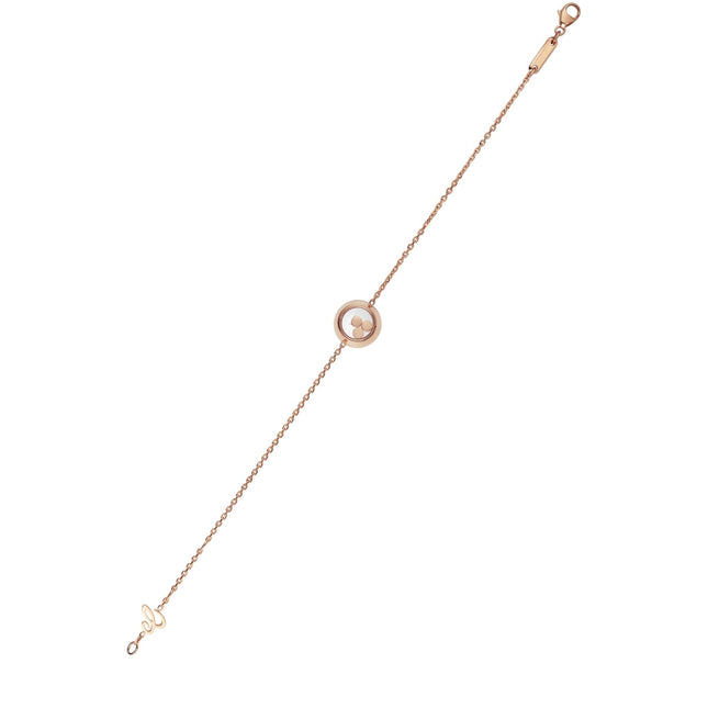 HAPPY HEART BRACELET PINK GOLD 3 DIAMOND