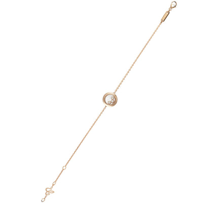 HAPPY HEART BRACELET PINK GOLD 3 DIAMOND