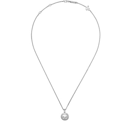 HAPPY PEDANT SILVER 3 DIAMOND NECKLACE