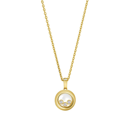 HAPPY PEDANT GOLD 3 DIAMOND NECKLACE