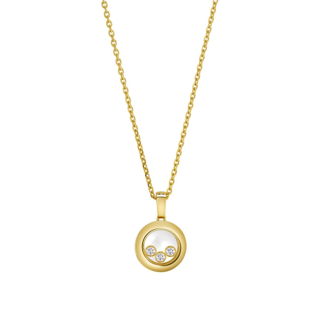 HAPPY PEDANT GOLD 3 DIAMOND NECKLACE