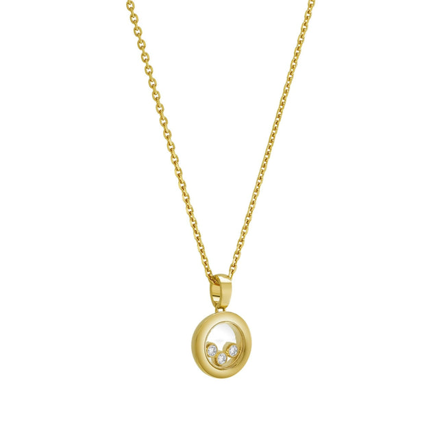 HAPPY PEDANT GOLD 3 DIAMOND NECKLACE