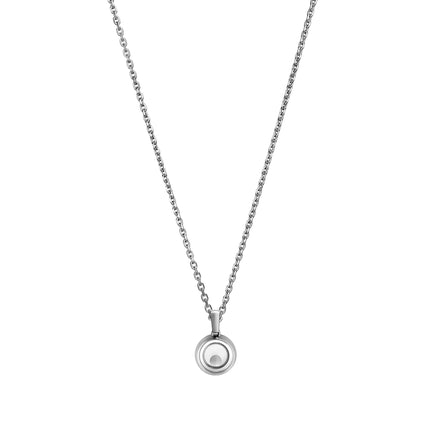 HAPPY PEDANT SILVER DIAMOND NECKLACE