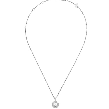 HAPPY PEDANT SILVER DIAMOND NECKLACE