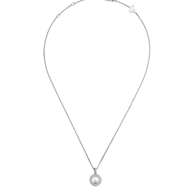 HAPPY PEDANT SILVER DIAMOND NECKLACE