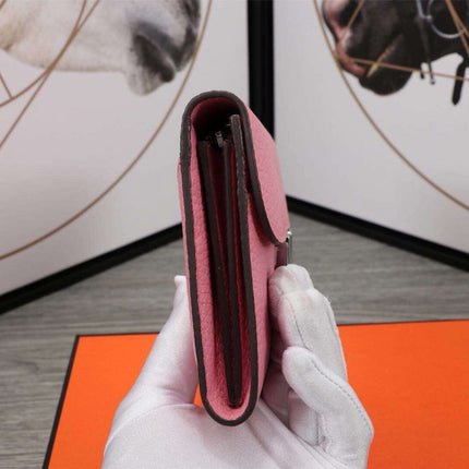 HM CLUTCH CONSTANCE 20.5 LIGHT PINK CALFSKIN SILVER HARDWARE