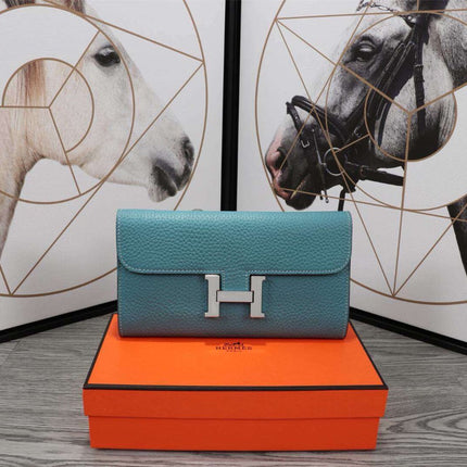 HM CLUTCH CONSTANCE 20.5 SAPPHIRE CALFSKIN SILVER HARDWARE