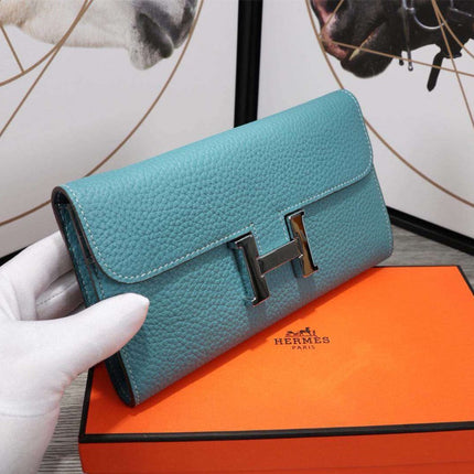 HM CLUTCH CONSTANCE 20.5 SAPPHIRE CALFSKIN SILVER HARDWARE