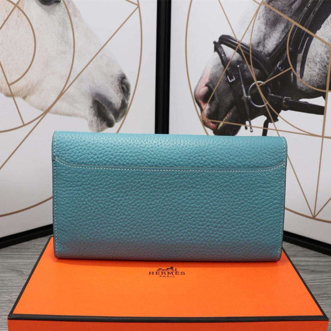 HM CLUTCH CONSTANCE 20.5 SAPPHIRE CALFSKIN SILVER HARDWARE