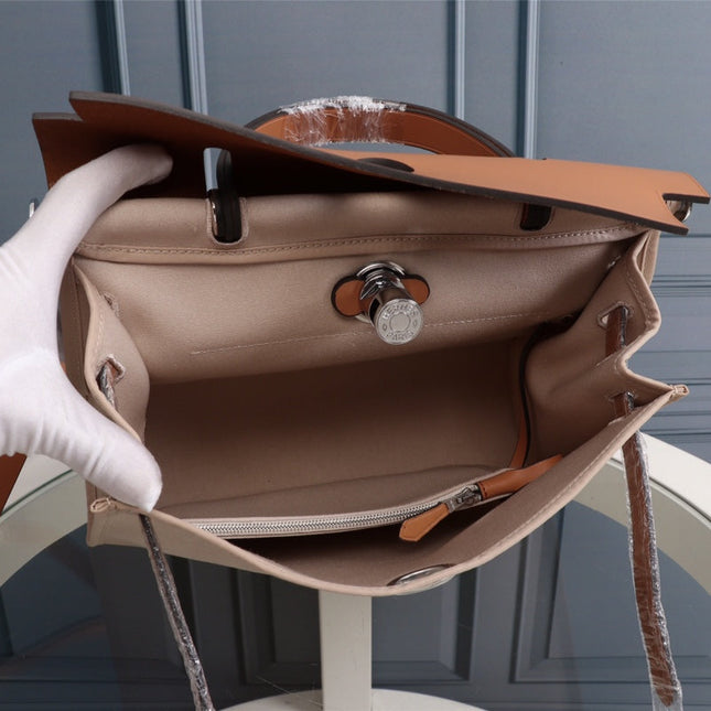 HM HERBAG ZIP 31 APRICOT AND COPPER CANVAS