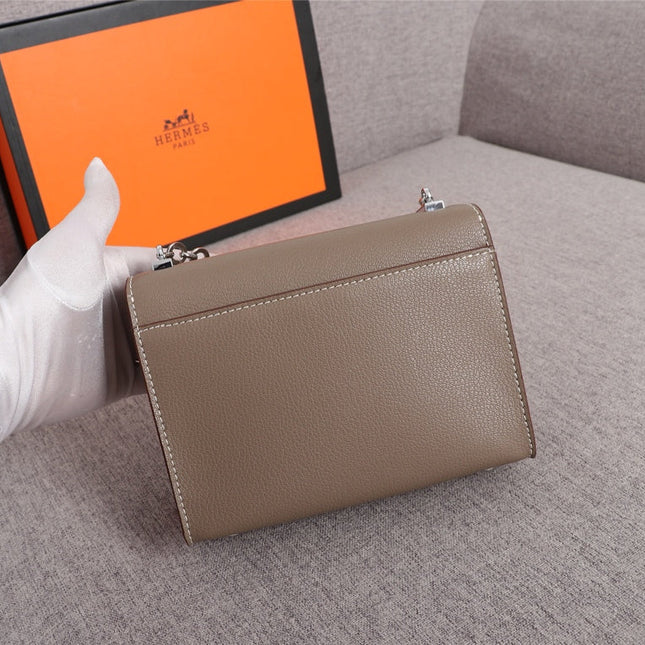 HM VERROU MINI BAG 17 ASH BROWN CALFSKIN