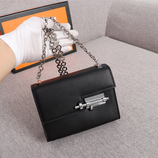 HM VERROU MINI BAG 17 BLACK CALFSKIN