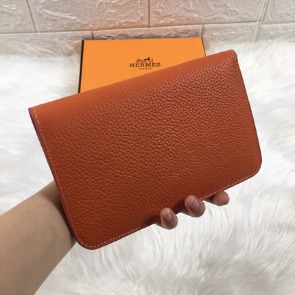HM DOGON WALLET 20 ORANGE GRAINED CALFSKIN