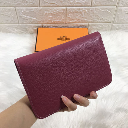 HM DOGON WALLET 20 BURGUNDY GRAINED CALFSKIN