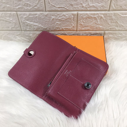 HM DOGON WALLET 20 BURGUNDY GRAINED CALFSKIN
