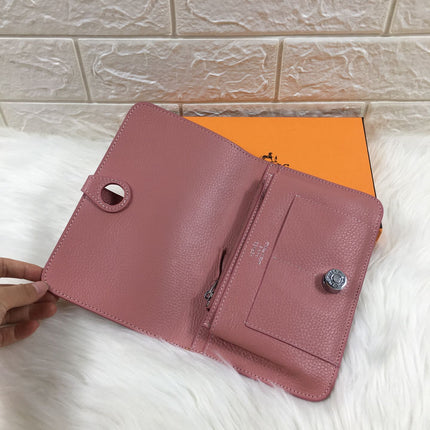 HM DOGON WALLET 20 DUSTY PINK GRAINED CALFSKIN