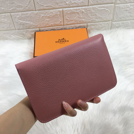 HM DOGON WALLET 20 DUSTY PINK GRAINED CALFSKIN