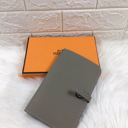 HM DOGON WALLET 20 GRAY GRAINED CALFSKIN