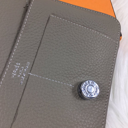 HM DOGON WALLET 20 GRAY GRAINED CALFSKIN