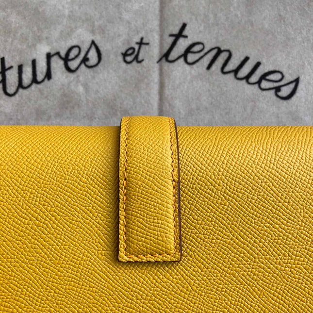 JIGE ELAN 29 CLUTCH IN MIMOSA YELLOW CALFSKIN