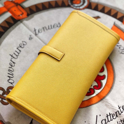 JIGE ELAN 29 CLUTCH IN MIMOSA YELLOW CALFSKIN