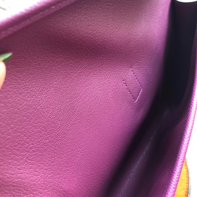 JIGE ELAN 29 CLUTCH IN MAGENTA PURPLE CALFSKIN