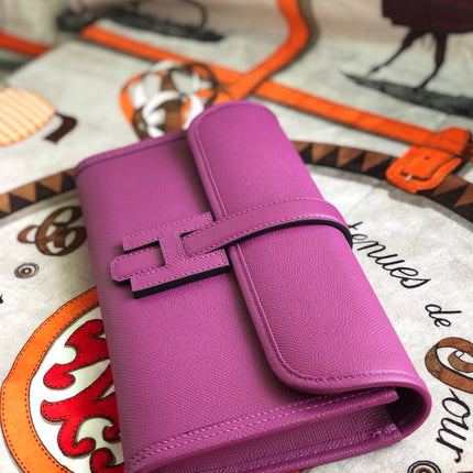 JIGE ELAN 29 CLUTCH IN MAGENTA PURPLE CALFSKIN