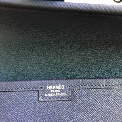 JIGE ELAN 29 CLUTCH IN SPACE BLUE CALFSKIN