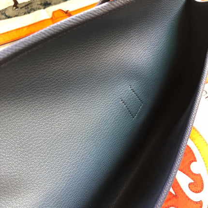 JIGE ELAN 29 CLUTCH IN SPACE BLUE CALFSKIN