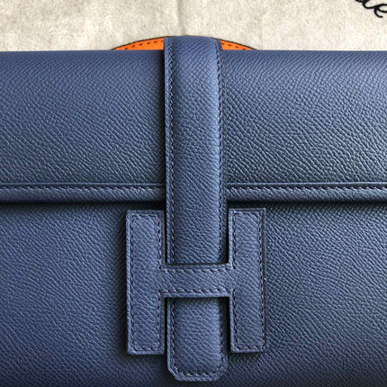 JIGE ELAN 29 CLUTCH IN SPACE BLUE CALFSKIN
