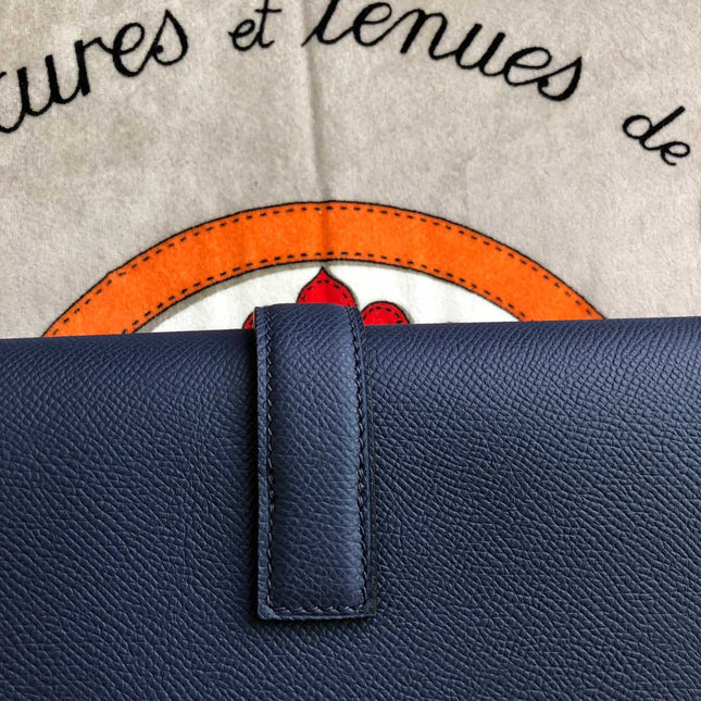 JIGE ELAN 29 CLUTCH IN SPACE BLUE CALFSKIN