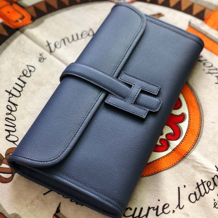 JIGE ELAN 29 CLUTCH IN SPACE BLUE CALFSKIN