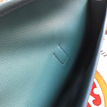 JIGE ELAN 29 CLUTCH IN AZURE BLUE CALFSKIN