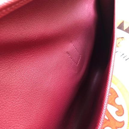 JIGE ELAN 29 CLUTCH IN BERRY RED CALFSKIN