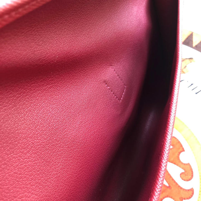 JIGE ELAN 29 CLUTCH IN BERRY RED CALFSKIN