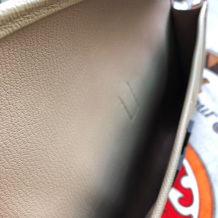 JIGE ELAN 29 CLUTCH IN ECRU TAN CALFSKIN