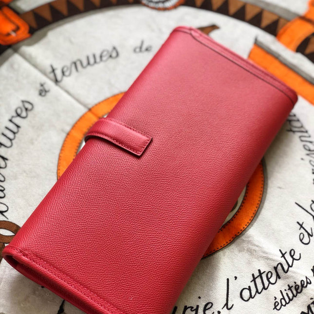 JIGE ELAN 29 CLUTCH IN CHERRY RED CALFSKIN