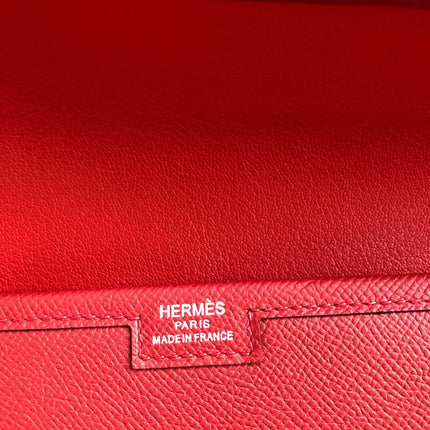 JIGE ELAN 29 CLUTCH IN CHERRY RED CALFSKIN