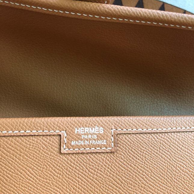 JIGE ELAN 29 CLUTCH IN BRONZE BROWN CALFSKIN