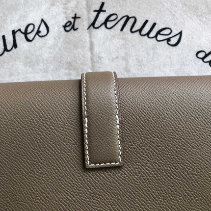 JIGE ELAN 29 CLUTCH IN MEDIUM BROWN CALFSKIN