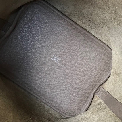 HM PICOTIN LOCK 22 TAUPE CALFSKIN WITH BRAID STRAP