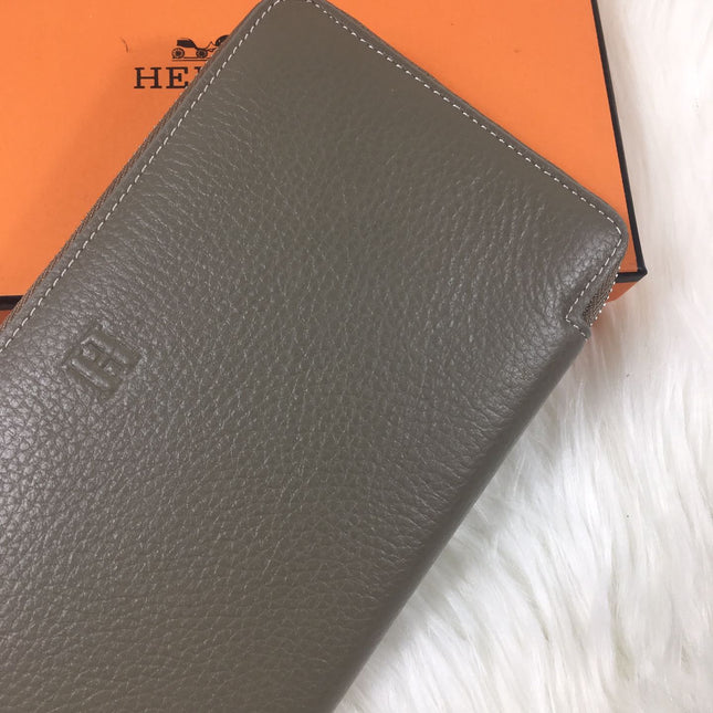 HM SILK'IN CLASSIC WALLET 20 GRAY GRAINED CALFSKIN