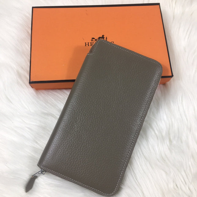 HM SILK'IN CLASSIC WALLET 20 GRAY GRAINED CALFSKIN