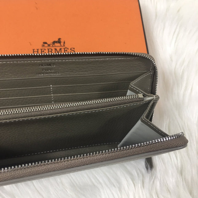 HM SILK'IN CLASSIC WALLET 20 GRAY GRAINED CALFSKIN