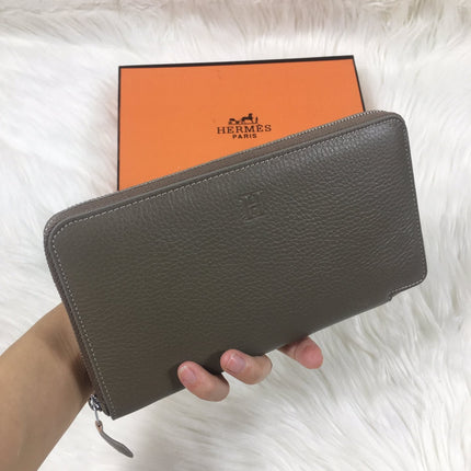 HM SILK'IN CLASSIC WALLET 20 GRAY GRAINED CALFSKIN